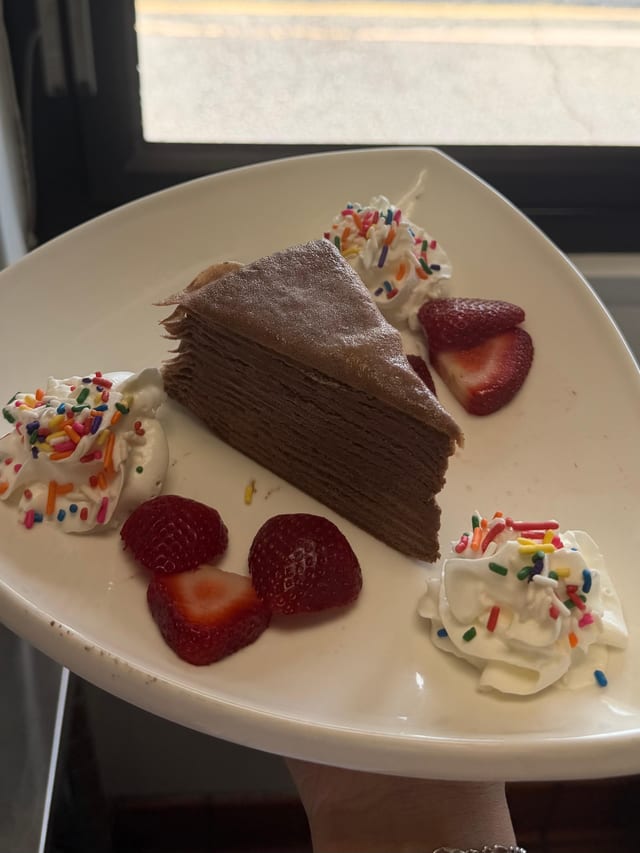 Chocolate Mille Crepe Cake.