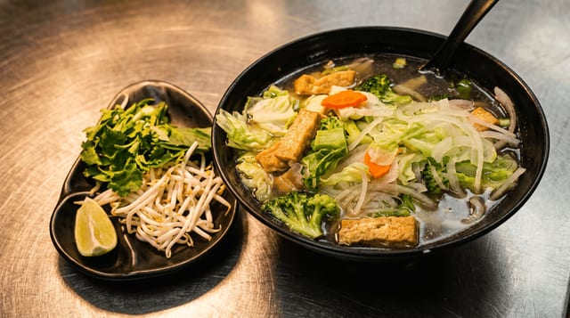 Vegetarian Pho Noodle Soup.