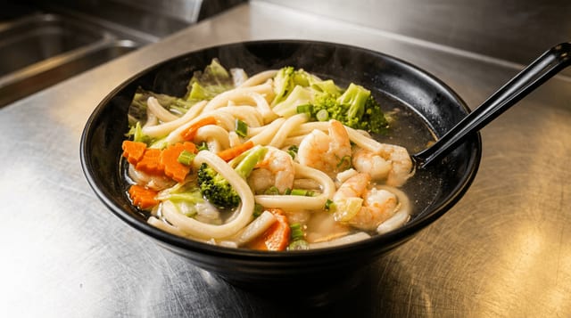 Shrimp Udon Soup.